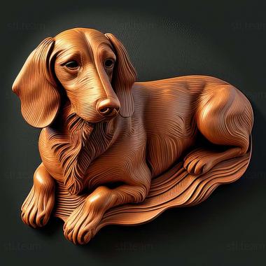 3D model Dachshund dog (STL)